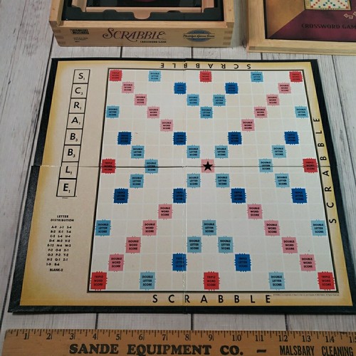 Vintage SCRABBLE Official Crossword Wooden Box Nostalgia Game Series 2002 - Picture 10 of 13