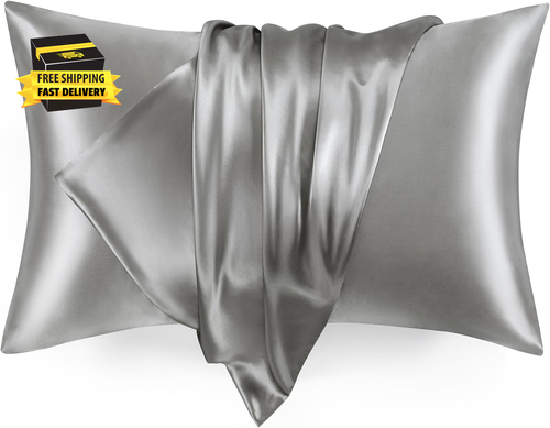 Satin Pillowcase for Hair and Skin (Dark Gray, 20X30 Inches) Similar to Silk Pil