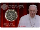 Euro VATICAN 2022 COIN CARD 1 EURO unc in Official Folder