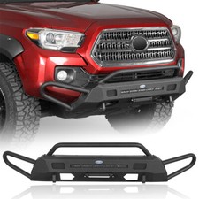 Offroad Front Bumper W Winch Plate Led Light Bar Fit 2016-2023 Toyota Tacoma