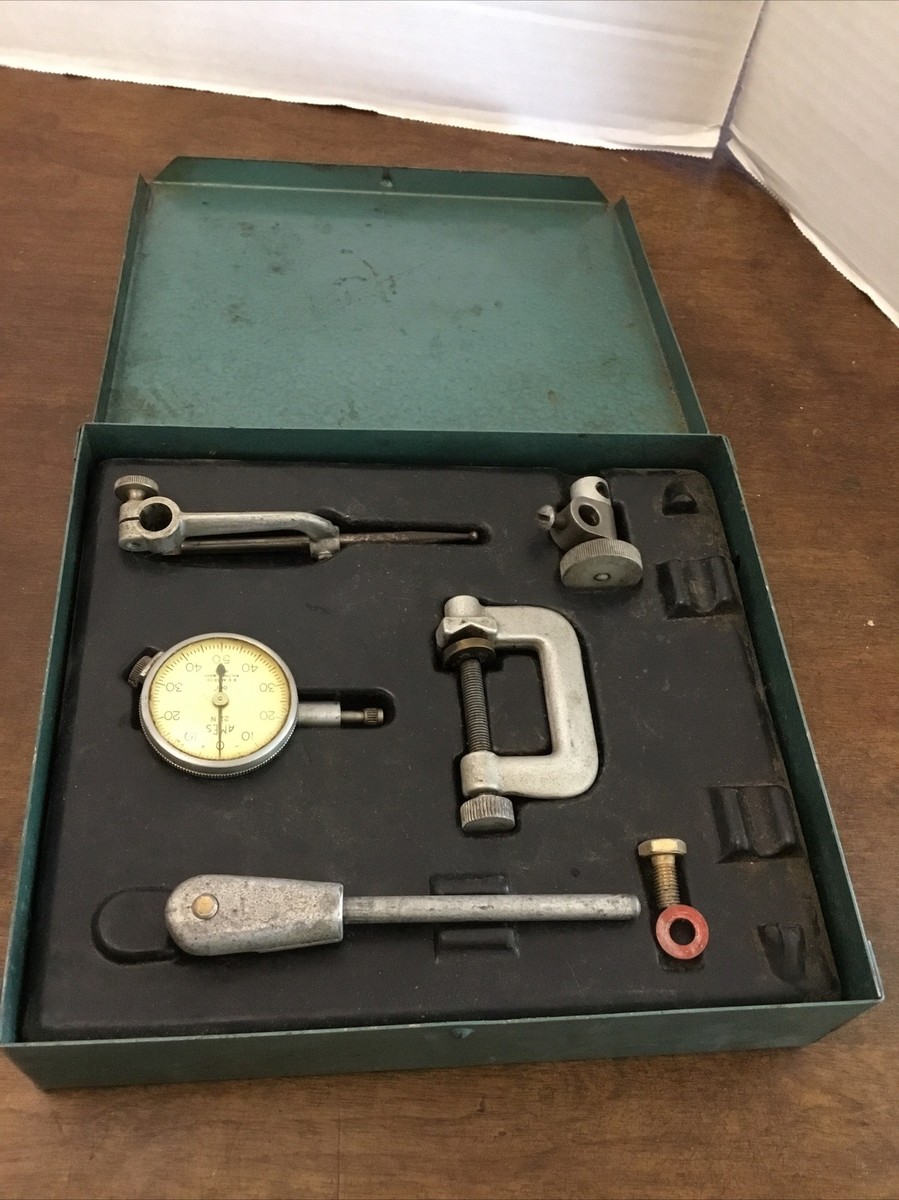 Ames 22N Dial Indicator With Accessories In Green Metal Case | eBay