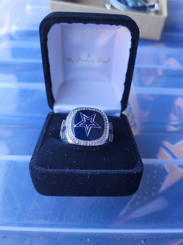 Dallas Cowboys Danbury Mint Sterling Silver ring star logo w/gem border - Picture 2 of 5