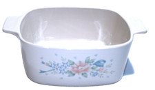 Corning Ware 1.5 Quart Casserole Dish Pink Floral Bouquet Bake Kitchen Cook