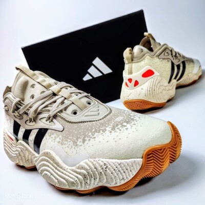 Adidas US 13 Men Beige/Grey/Black/Gum Basketball Lifestyle Trae