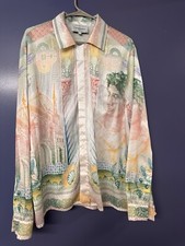 Casablanca La Monnaie Printed Silk-Twill Button Up Shirt