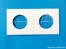 100 pcs Coin Holders 2 X 2 Cardboard Mylar Flips  Diameter 27.5mm New