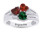 Personalized Family Rings Mother's Birthstone Name Band Ring 925 Sterling Silver