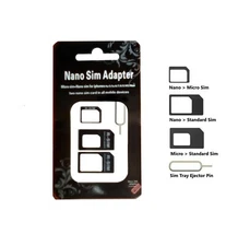 Nano SIM Card to Micro Regular Full Standard Tray Adapter iPhone 4 / 4s / 5 / 5s