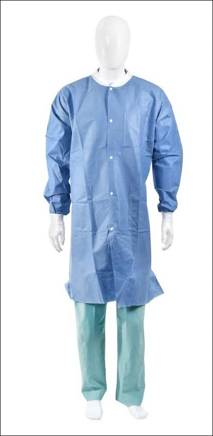 CARDINAL HEALTH ISOLATION DIPOSABLE GOWN LAB COAT BLUE SMS KNIT CUFF 3XL