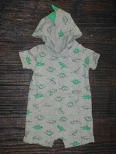 NWT Carters Baby Boys Dinosaur Spike Hooded Romper Jumpsuit 6 9 12 18 24 Months
