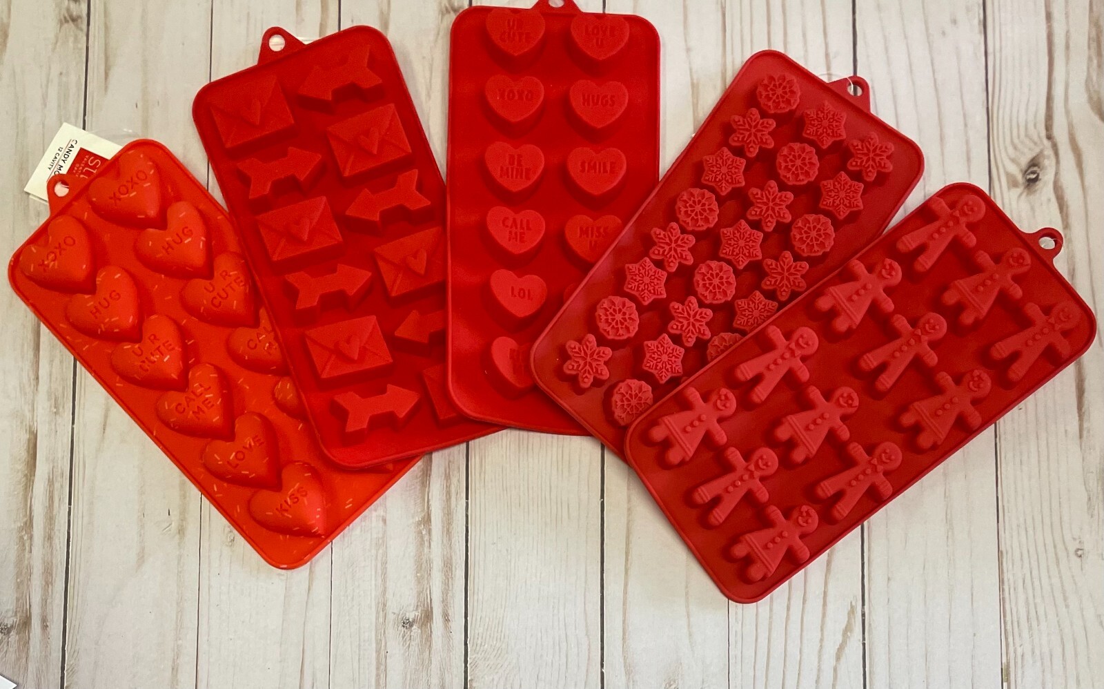 Silicone Shaped Candy Mold Chocolate Gummy Assorted Shapes Winter Holidays NEW