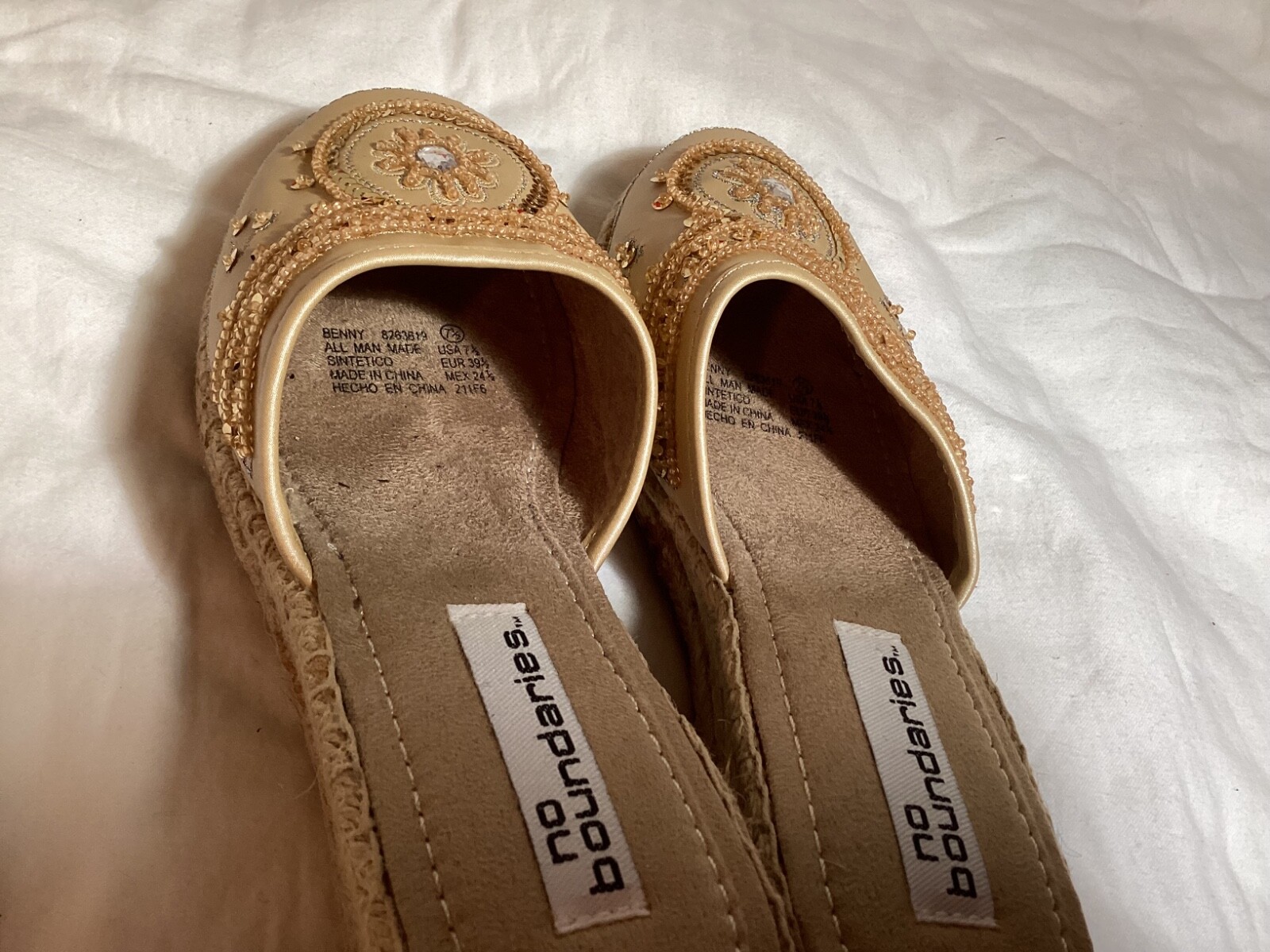 PANTOFOLA D’ORO no bounds ciabatte donna zeppa sandalo oro abbagliato slip on scarpe punta chiusa