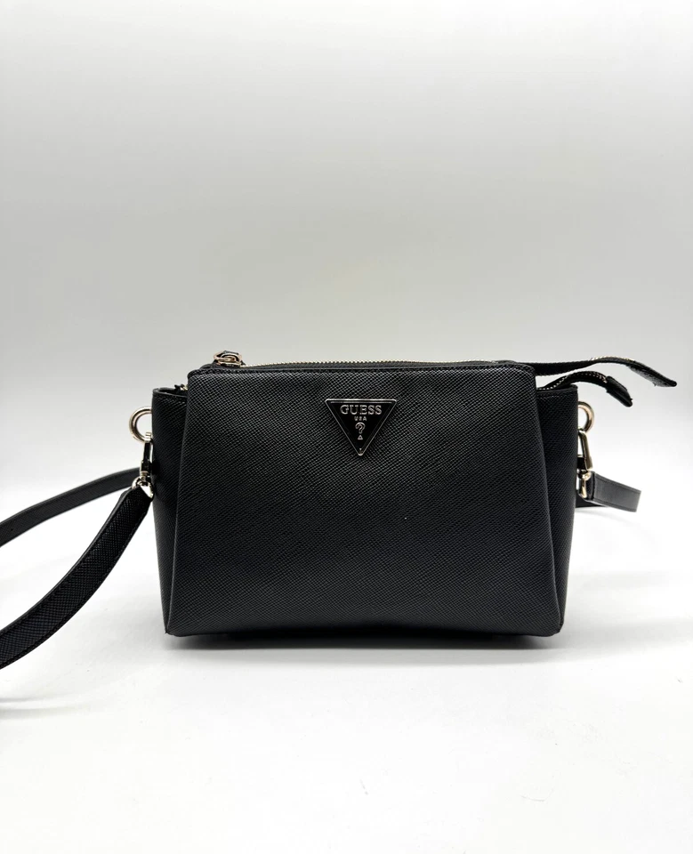 Bolso Bandolera Pequeño GUESS Noelle Triple Compartimento Piel Sintética - NEGRO Foto 4 de 4