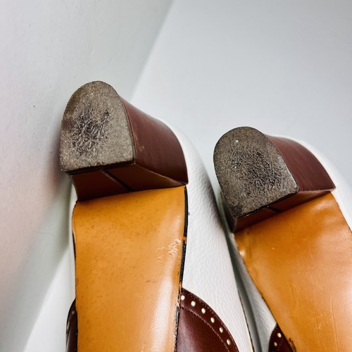Vintage Serenades By Florsheim Spectator Brown White Leather Wing Tip Pumps 9 3A - Picture 17 of 22