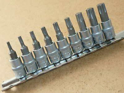 Steckschlüssel Satz Torx  1/4'' Bit-Einsätze T-Profil T10 bis T50  (2164)