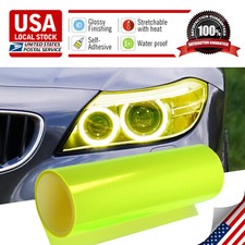 For Headlight Taillamp Transparent Neon Yellow Lens Vinyl Protection Film 12 For Headlight Taillamp Transparent Neon Yellow Lens Vinyl Protection Film 12