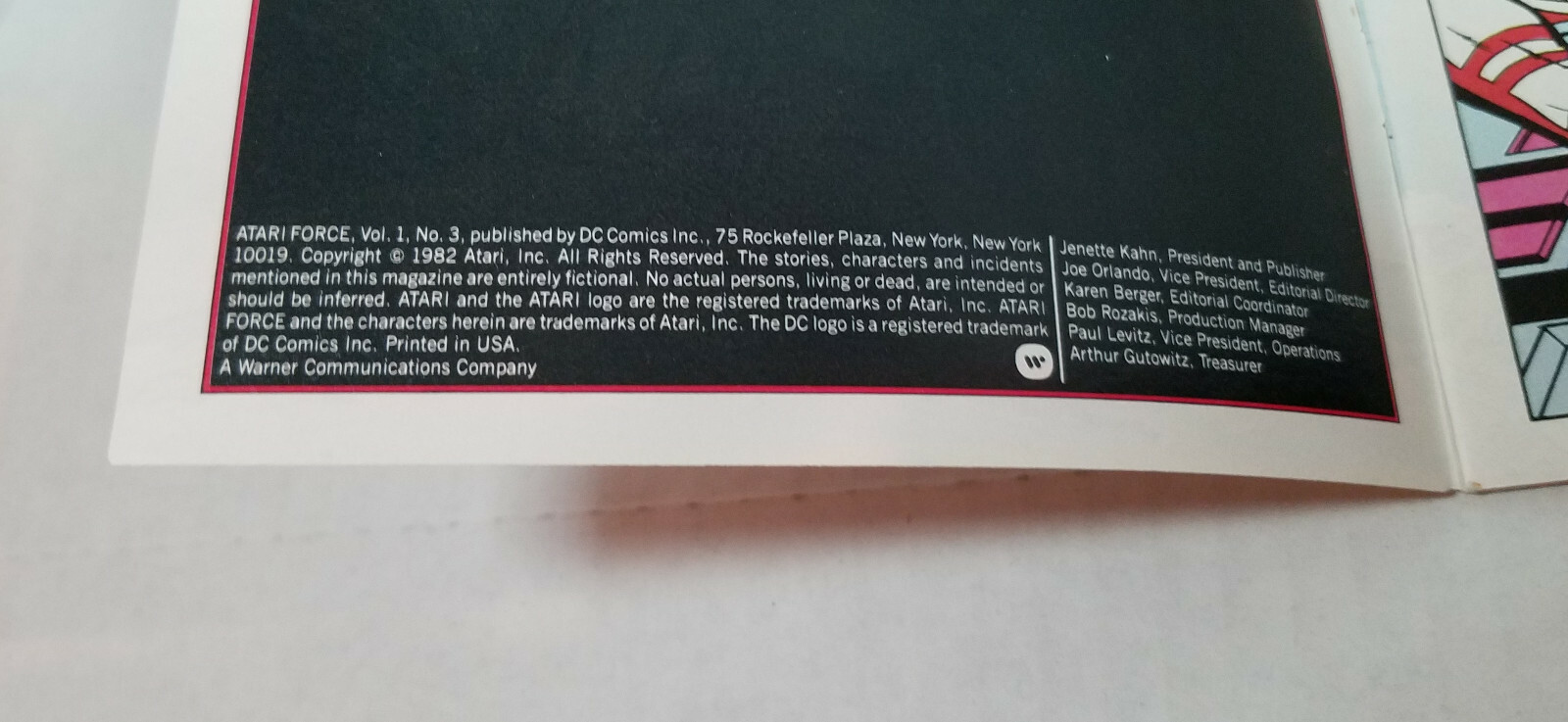 1982 DC Comics Issue #3 Atari Force "Mini-Comic" By Gerry Conway & Roy Thomas