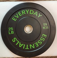 Signature Fitness 2" Olympic Bumper Plate Weight Plates with Steel Hub 25lb 