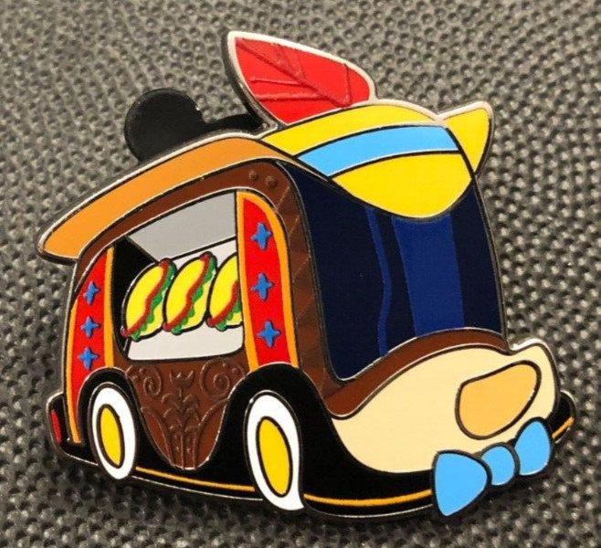 Disney pin 154194 Pinocchio Food Truck mystery Submarine Sandwich hat feather