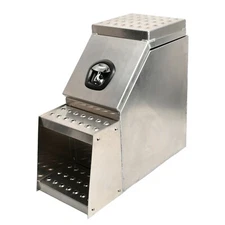 Aluminum 25"x28"x12" Side Mount Semi Truck Tool Box Saddle Step Open Wide Design