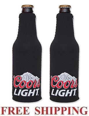 COORS LIGHT MOUNTAINS 2 BEER BOTTLE SUIT COOLERS KOOZIE COOLIE HUGGIE BLACK NEW