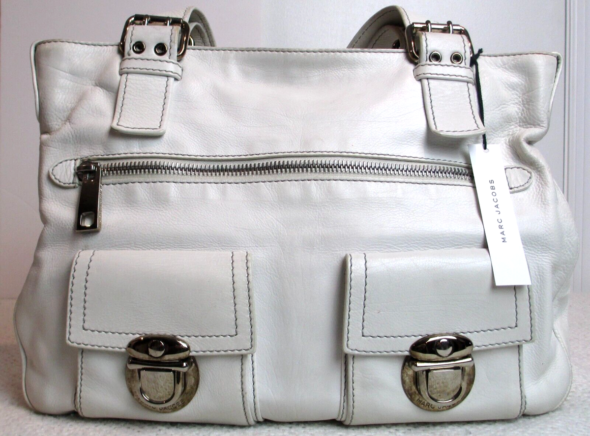 Vintage AUTHENTIC Marc Jacobs STELLA BAG WHITE LEATHER Y2K Vintage AUTHENTIC Marc Jacobs STELLA BAG WHITE LEATHER Y2K