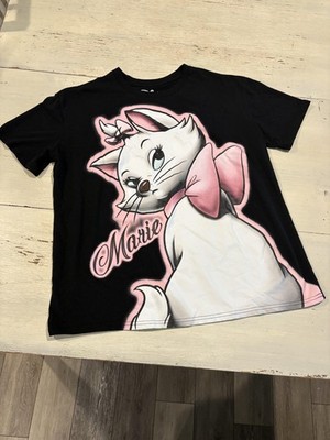 Disney Marie Shirt Mens XL Black Pink Cat Graphic Tee Aristocats