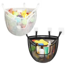 Hooks Bathroom Toy Storage Bag Large-Capacity Mesh Bath Toy Holder Home