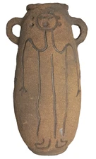 Vintage Rustic Primitive Style Studio Pottery Clay Pot Vase Vessel 14" T Signed