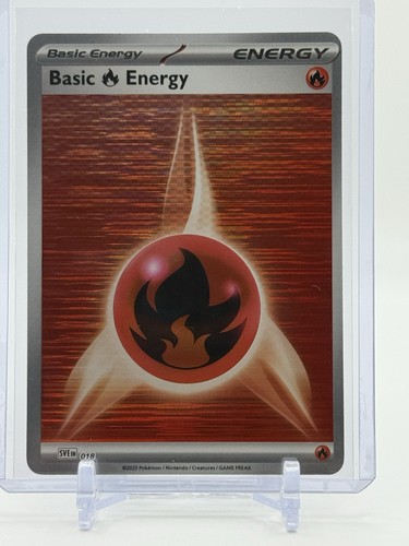 2025 Pokemon Basic FIRE Energy HOLO #018 Black Bolt & White Flare - Never Played