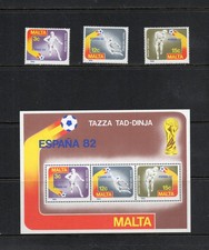 S6243 Malta 1982 Fußball World Cup Set & Blatt MNH