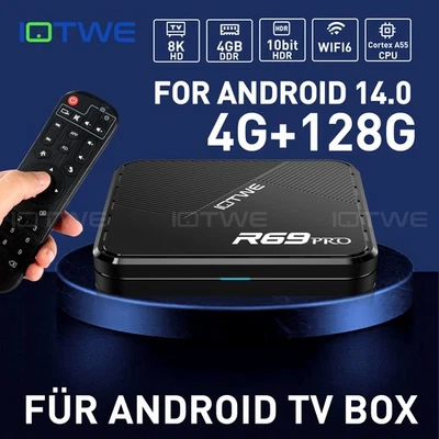 IOTWE 2025 Android 14 Smart TV BOX WIFI6 32/64/128GB Netzwerk Media Player Octa Core