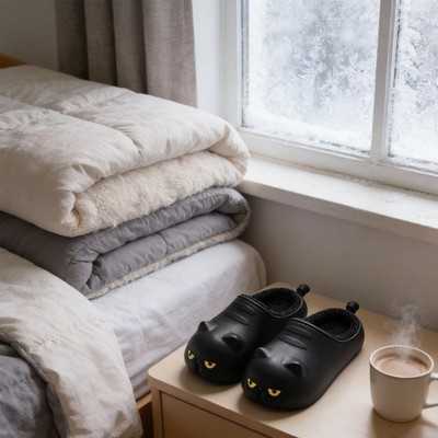 Süße Katzen Hausschuhe für Winter Outdoor Kleidung lustige Wohnzimmer weiche Hausschuhe