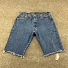 VINTAGE Levis 501 Shorts Men 31 Blue Denim Jorts Jean Cut Off Distressed USA 90s