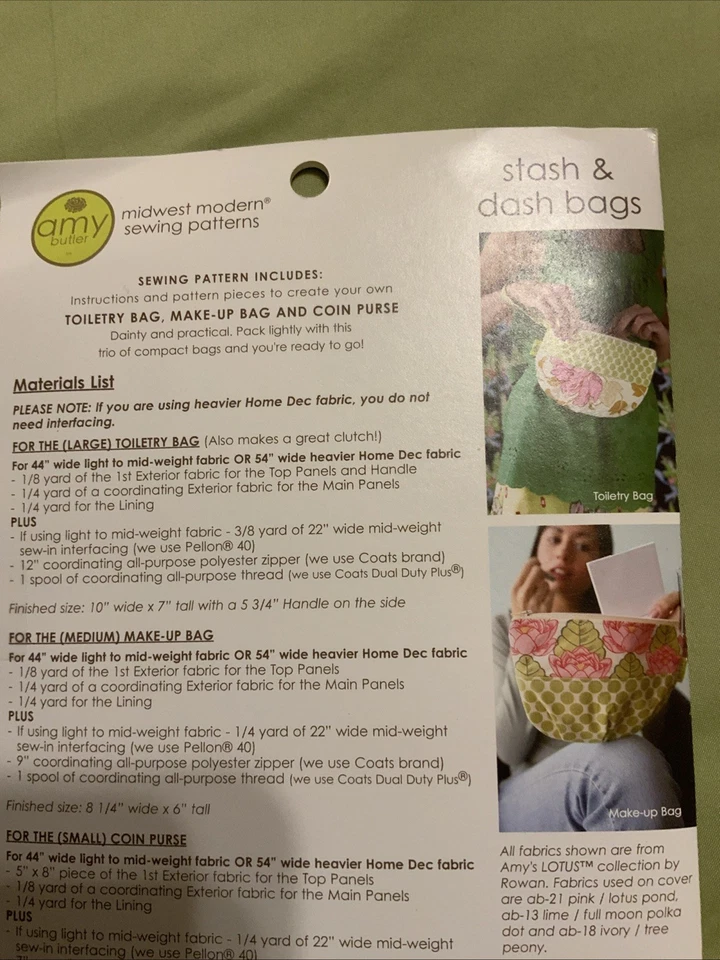 Amy Butler kit, Stash & Dash Bags sewing pattern - start small business - Image 4 of 4