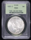 1925 S Peace Silver Dollar PCGS MS-63 OGH