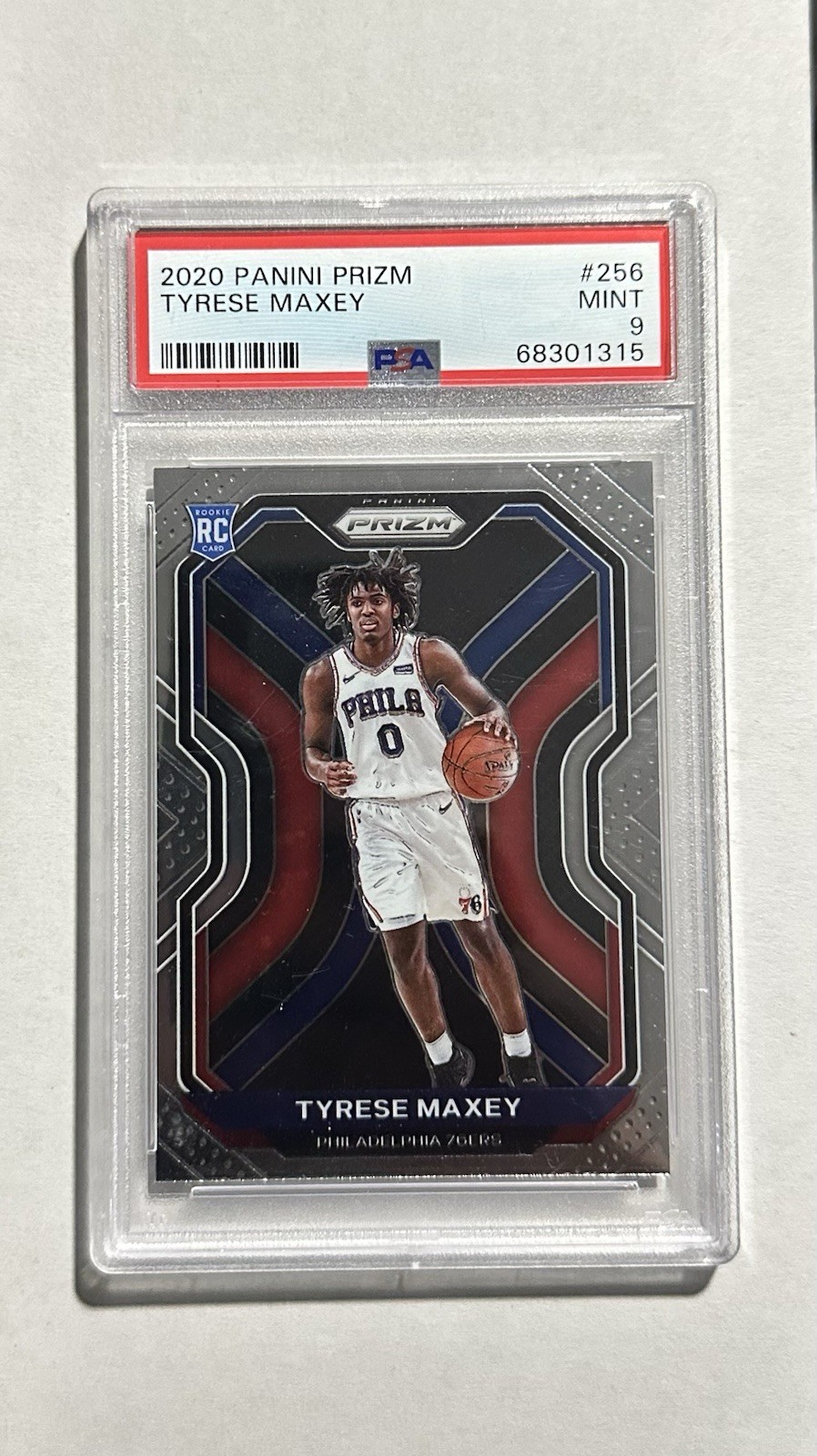 2020-21 Panini Prizm Tyrese Maxey #256 PSA 9 Rookie Philadelphia 76ers NBA