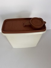 Vintage Tupperware Modular Mate Super Oval w/ Brown Flip-Top Pour Lid Retro