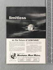 1956 Remington Rand UNIVAC Limitless Future Original  vintage print ad
