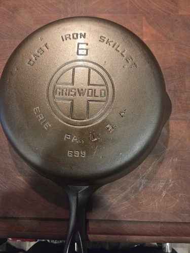 "Fully Restored" GRISWOLD 6" Cast Iron Skillet Large Logo Seasoned