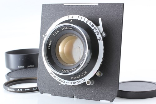 [Exc+5] Carl Zeiss Planar 80mm f2.8 Lens GRAFLEX Synchro Compur From JAPAN