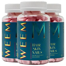 WEEM Hair Skin & Nails Gummies - Biotin Vitamins for Healthy Hair, Skin & Nails