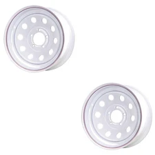 Premium Service 14x5.5 5 on 4.5 Modular Steel Trailer Wheel - White with Pin...