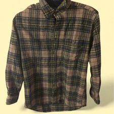 Pendleton Mens Trail Shirt Medium Virgin Wool Plaid Button Down Elbow Patches