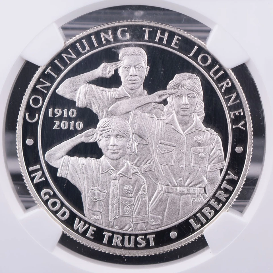 Certified 2010-P Silver $1 NGC PF69 Ultra Cameo Boy Scouts  - Image 2 of 4