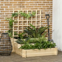Outsunny 3-Stufiges Hochbeet Mit Rankgitter, Pflanzkasten, 95 X 95 X 110H Cm