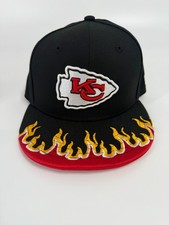 Kansas City Chiefs New Era Black 9Fifty Youth Flame Snapback Cap Hat New