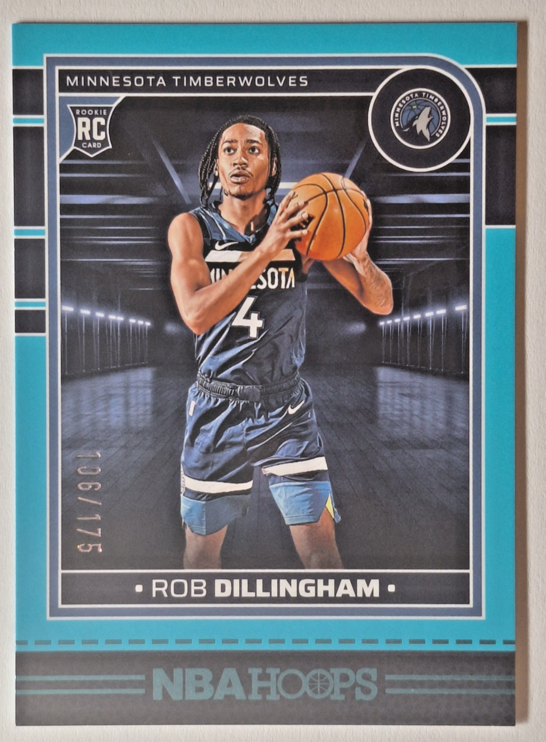 2024-25 NBA Hoops #238 ROB DILLINGHAM RC Teal 106/175 Rookie Timberwolves