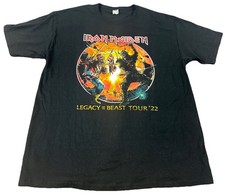 Iron Maiden Legacy Of The Beast 2022 Tour Shirt Large Black Concert Tee