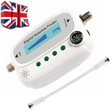 UK Digital Satellite Signal Finder Strength Meter LED Display Buzzer w/Compass 